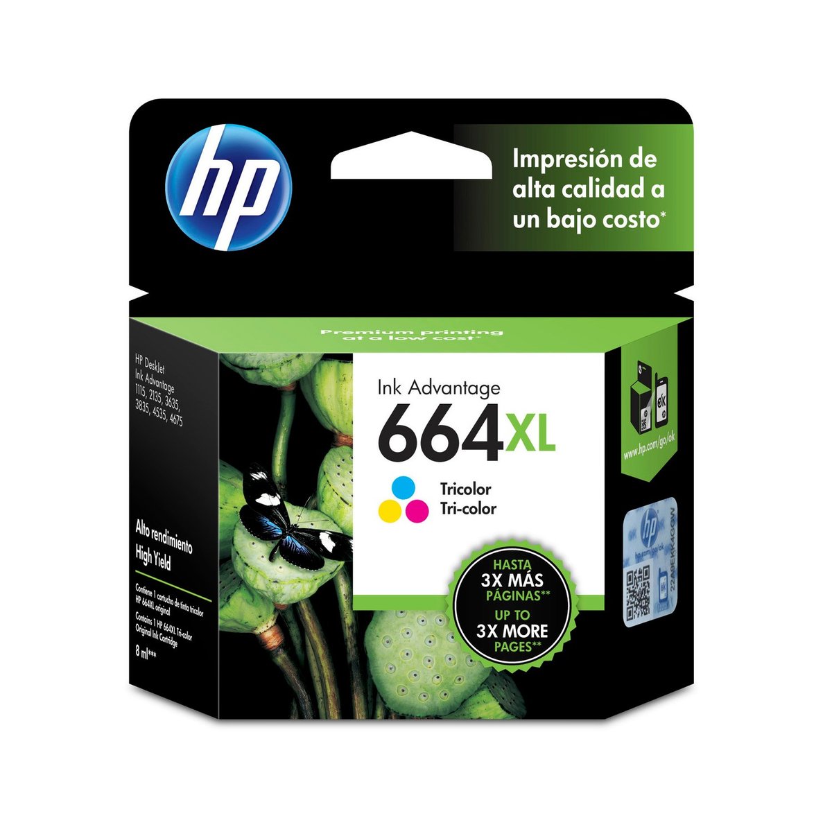 HP 664 XL Colour F6V30AL-image