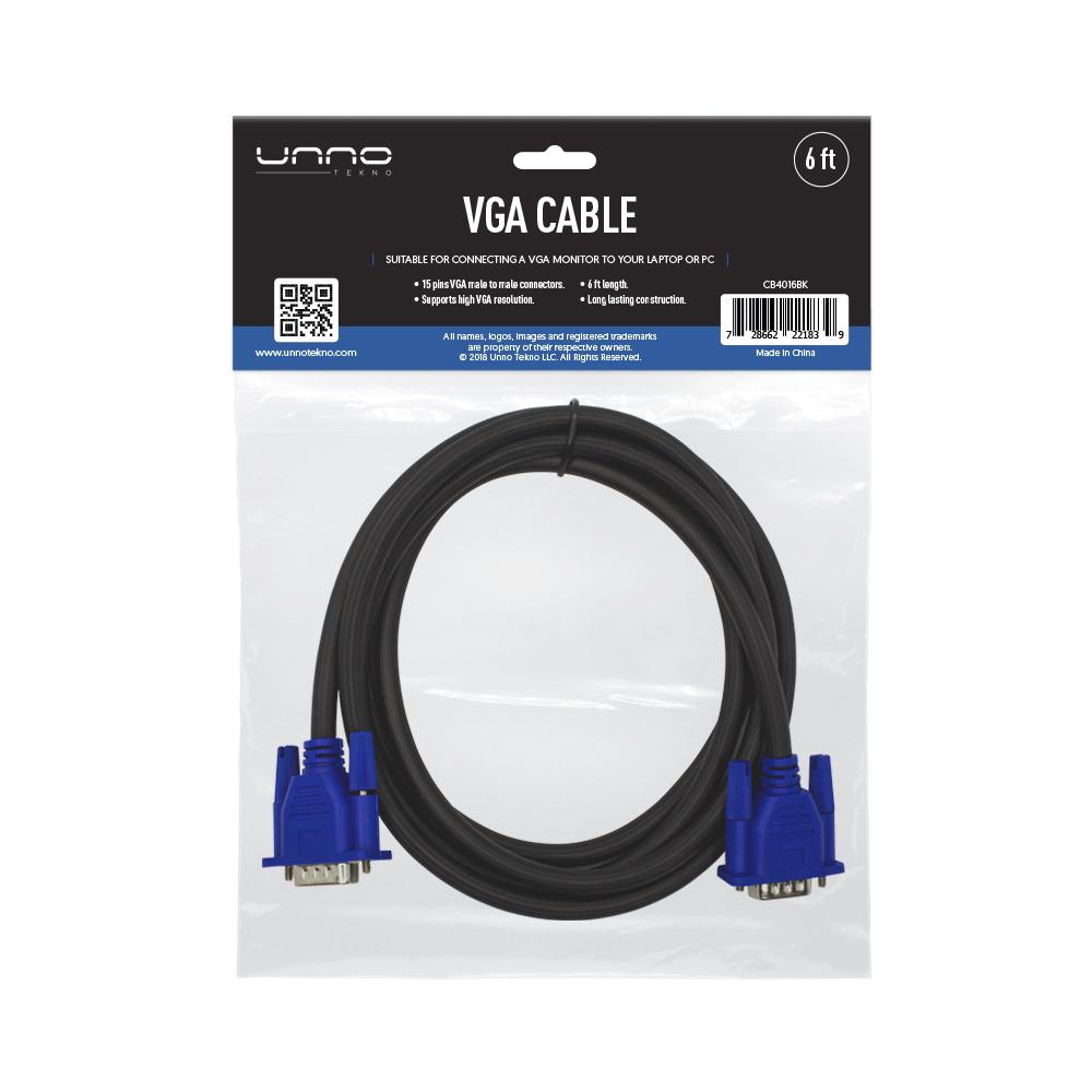 UNNO VGA Cable 6FT 15 Pins-image